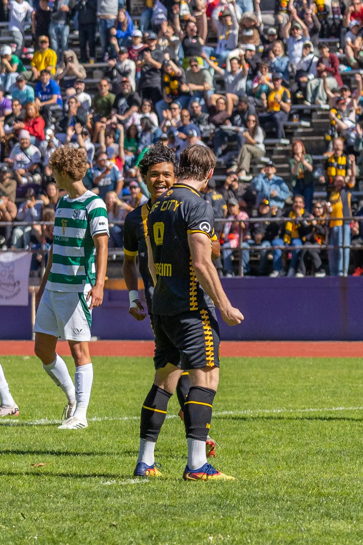 Kai Oppenheim after a goal, SF City FC
